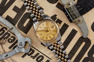 Rolex Datejust Two Tone Linen Quick Set
