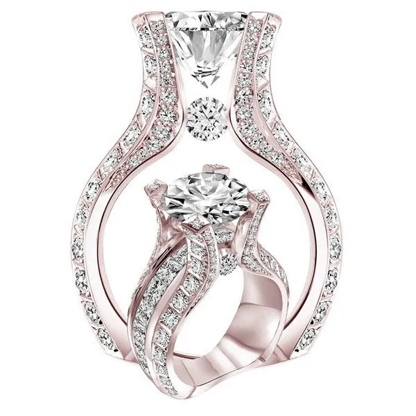 Rose Gold Zircon Engagement Ring