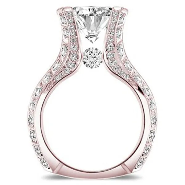 Rose Gold Zircon Engagement Ring