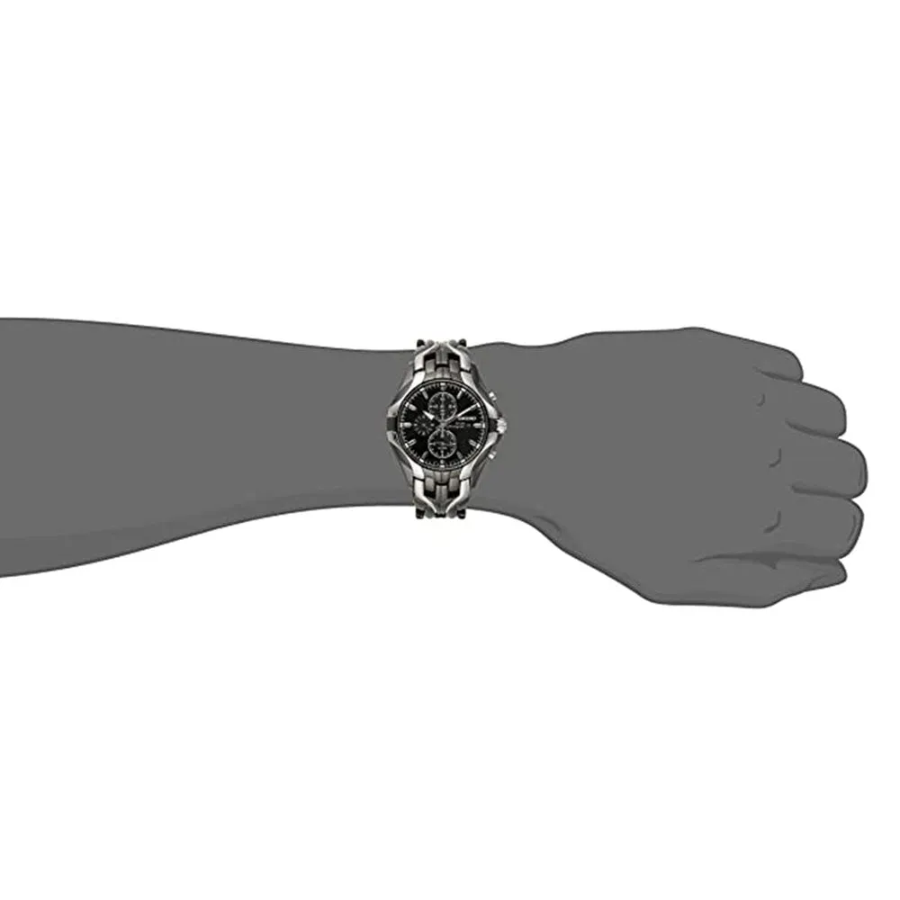 Seiko Mens Excelsior Bronze Black Dial Bicolor Band Stainless Steel Solar Watch - SSC139