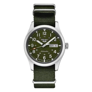 Seiko Mens Sports Green Dial Band 39.4mm Stainless Steel Watch - SRPG33