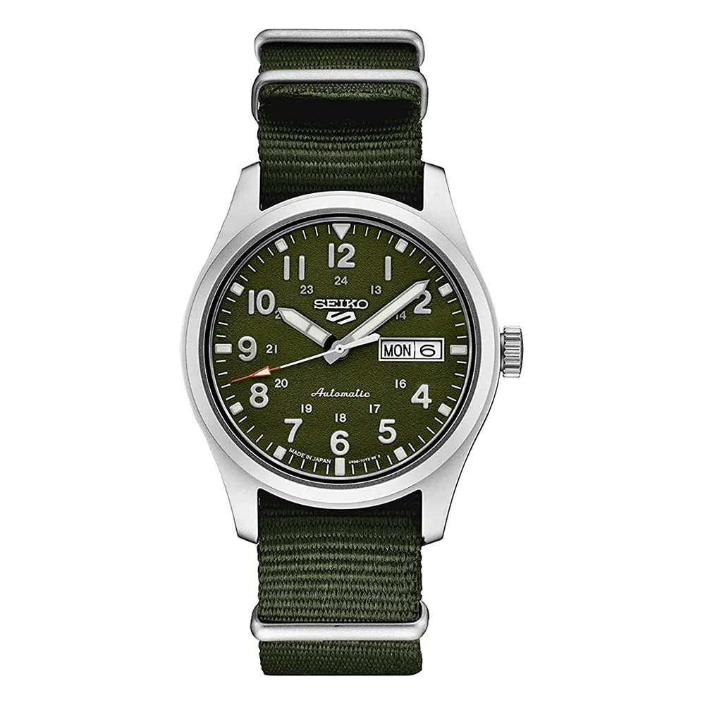 Seiko Mens Sports Green Dial Band 39.4mm Stainless Steel Watch - SRPG33
