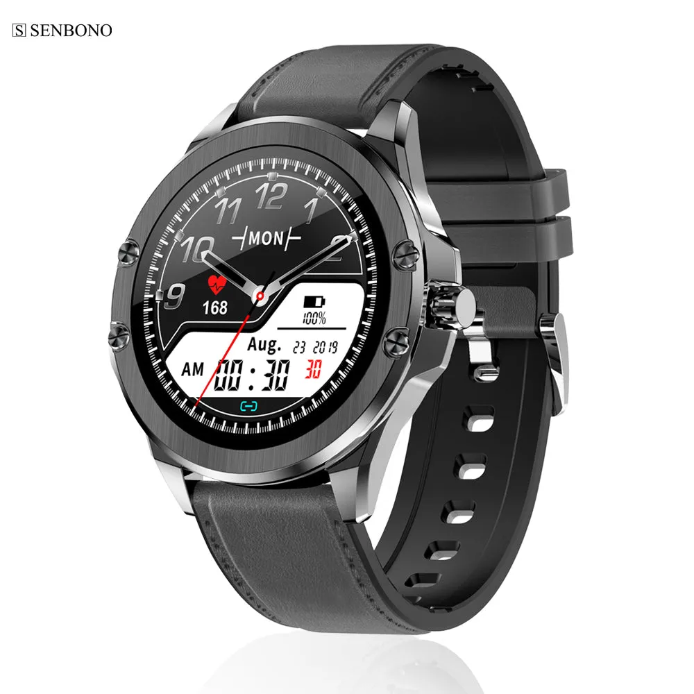 SENBONO S11 smart watch support add watch faces calls SMS reminder swimming sport fitness tracker