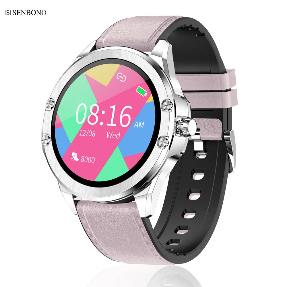 SENBONO S11 smart watch support add watch faces calls SMS reminder swimming sport fitness tracker