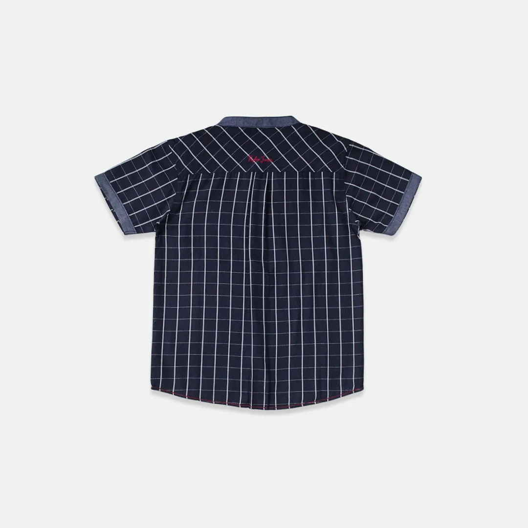 Shirt/ Kemeja Anak Laki/ Rodeo Junior Navy Checked Shirt Casual Style