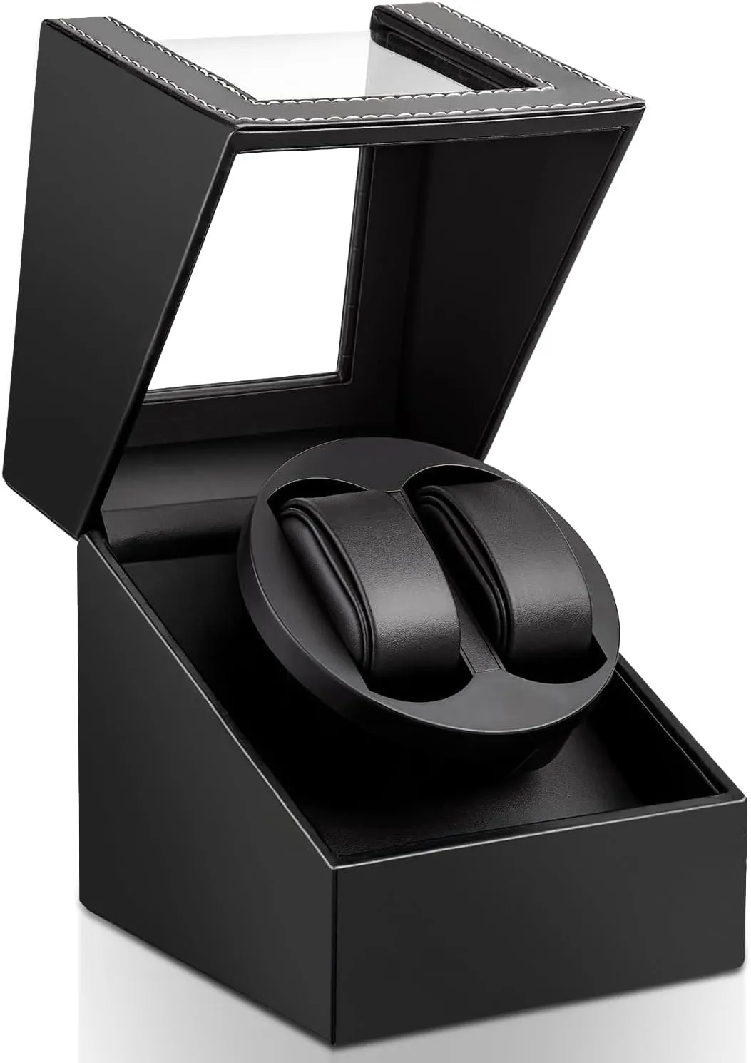 SHOWPIN Automatic Double Watch Winder: Watch Rotator for Automatic Watches, Rotating Watch Box with Super Quiet Motor, 2 Rotation Mode Setting and USB Powered