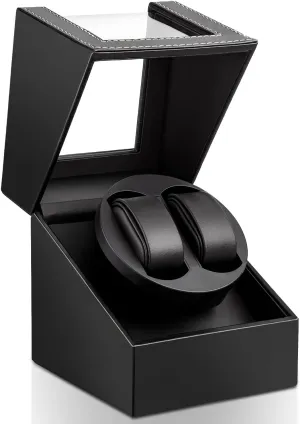 SHOWPIN Automatic Double Watch Winder: Watch Rotator for Automatic Watches, Rotating Watch Box with Super Quiet Motor, 2 Rotation Mode Setting and USB Powered