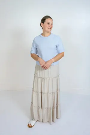 Sierra Classic Sweater Top in Powder Blue