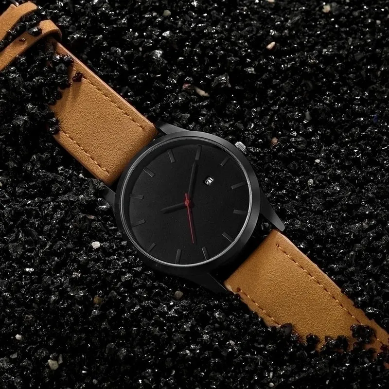 Simple Big Watch Men's Fashion Matte Belt Quartz Watch Calendar Men's Sports Watch Wholesale