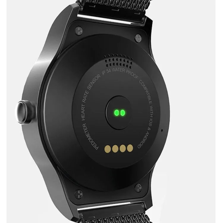 SMA-Round 1.28 inch Color Touch Screen Bluetooth Steel Strap Smart Watch, Waterproof, Support Voice Control / Heart Rate Monitor / Sleep Monitor / Bluetooth Camera, Compatible with Android and iOS System