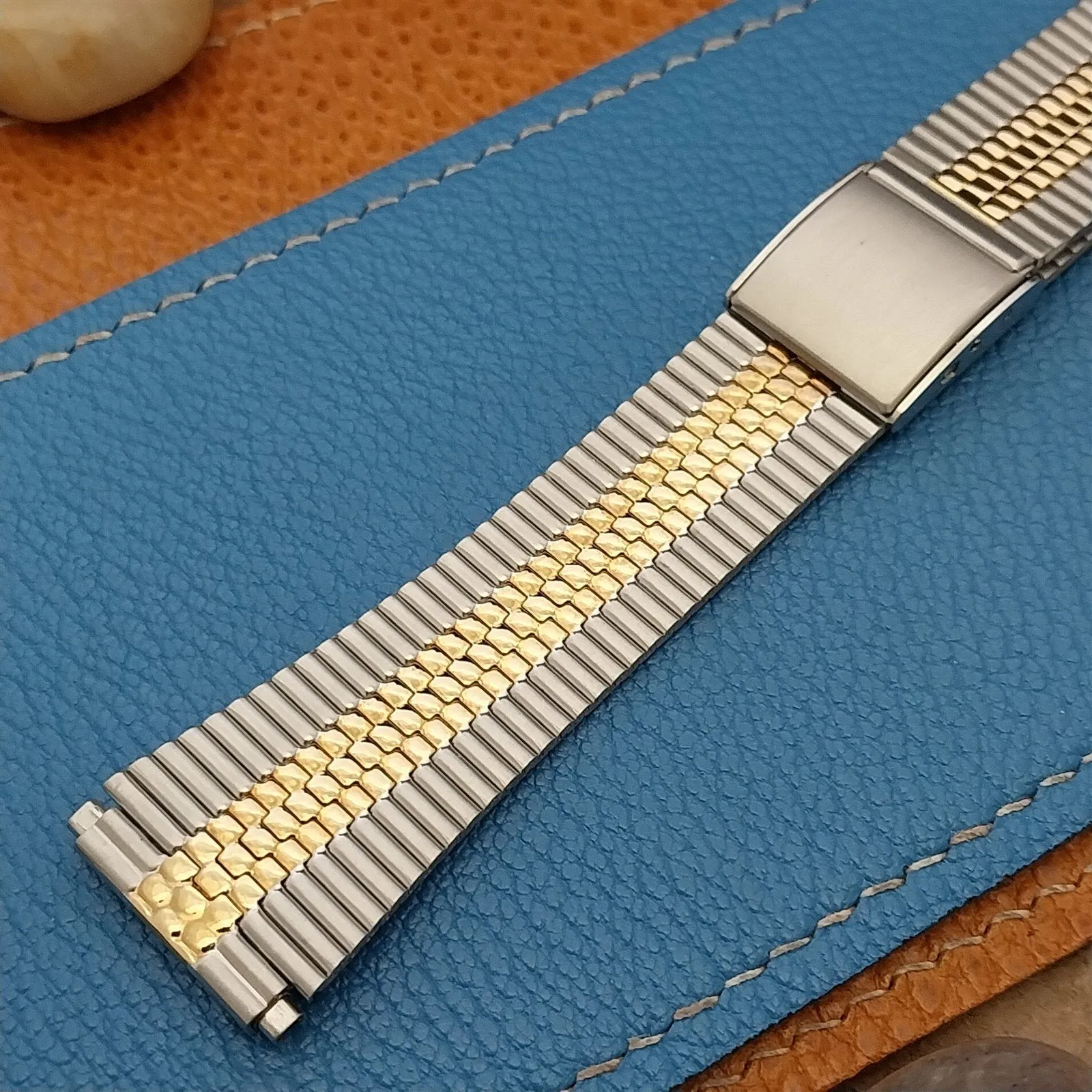 Speidel Stainless Steel & Gold-Tone 18mm 19mm 20mm NOS 1970s Vintage Watch Band