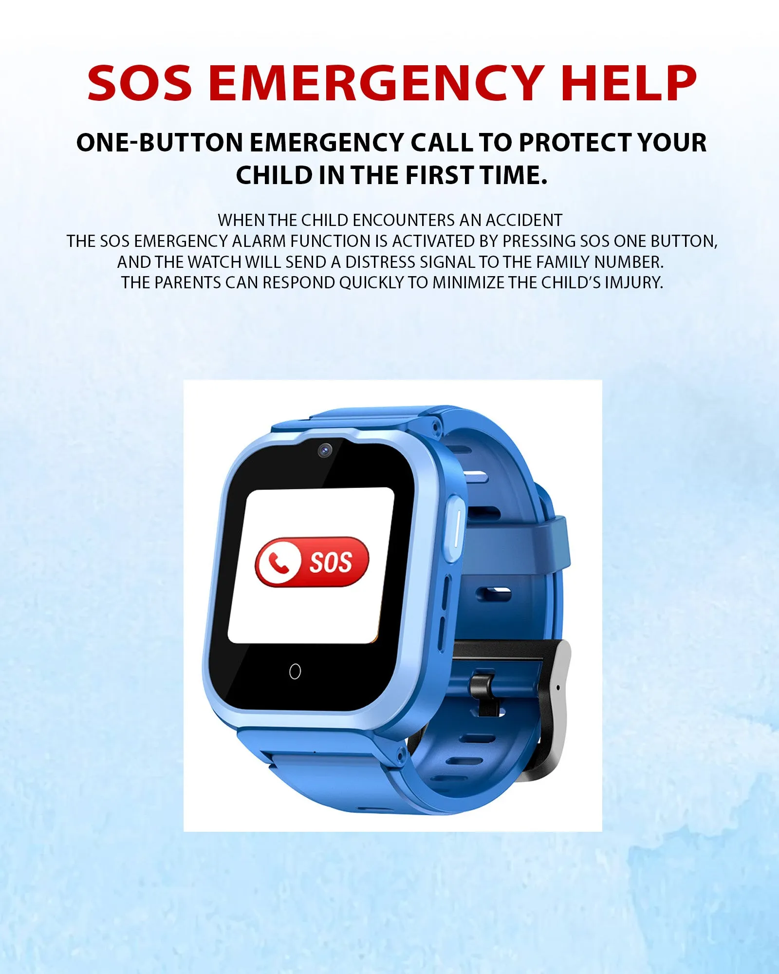 Spiky Cyclops 4g Video & Voice Calling Dewatering Waterproof Kids Smartwatch - Blue