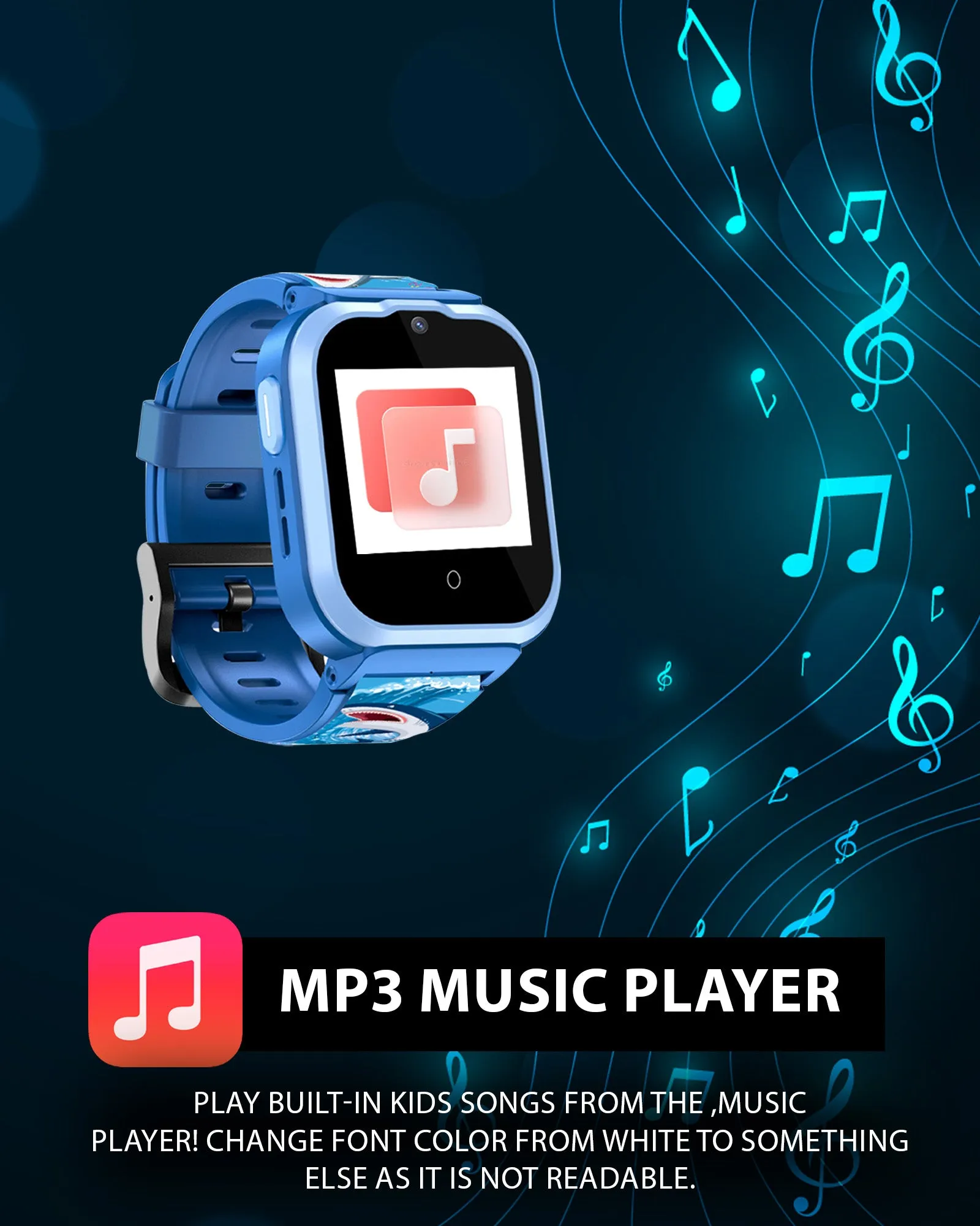 Spiky Cyclops 4g Video & Voice Calling Dewatering Waterproof Kids Smartwatch - Blue