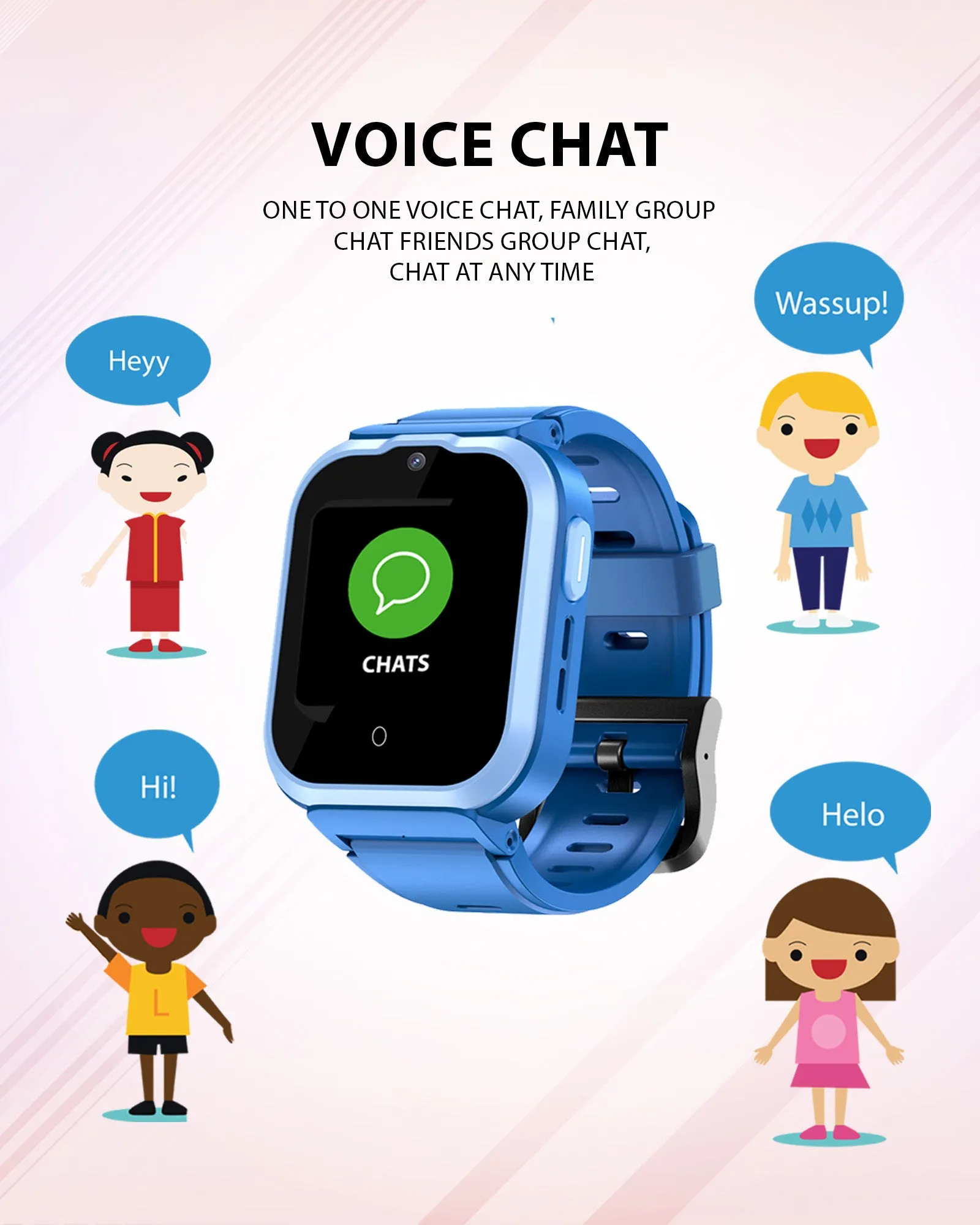 Spiky Cyclops 4g Video & Voice Calling Dewatering Waterproof Kids Smartwatch - Blue