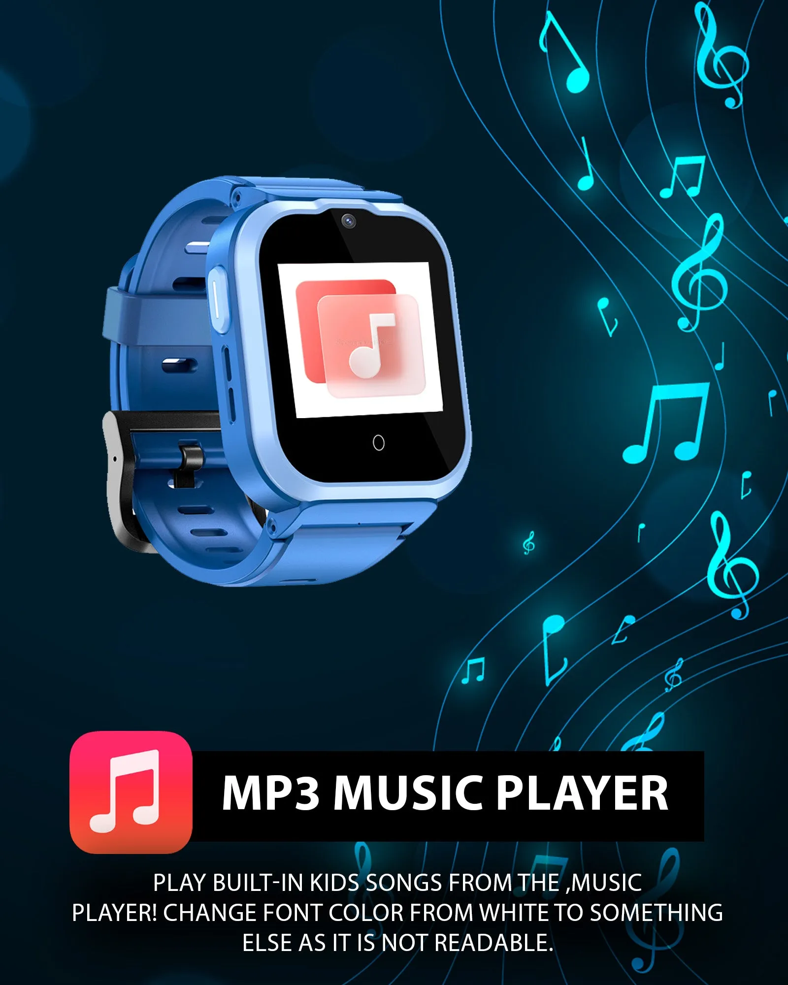 Spiky Cyclops 4g Video & Voice Calling Dewatering Waterproof Kids Smartwatch - Blue
