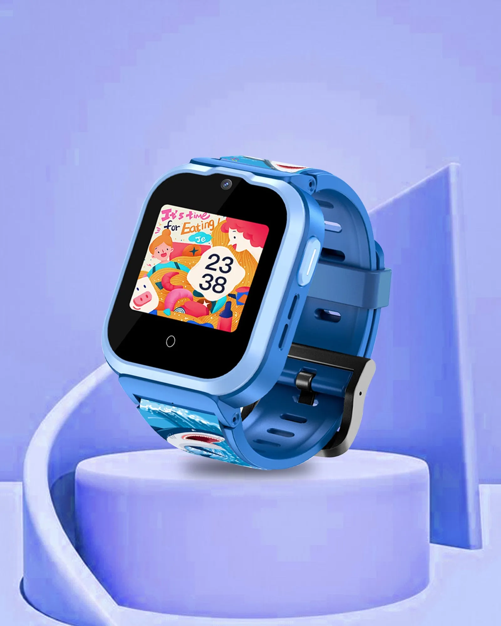 Spiky Cyclops 4g Video & Voice Calling Dewatering Waterproof Kids Smartwatch - Blue