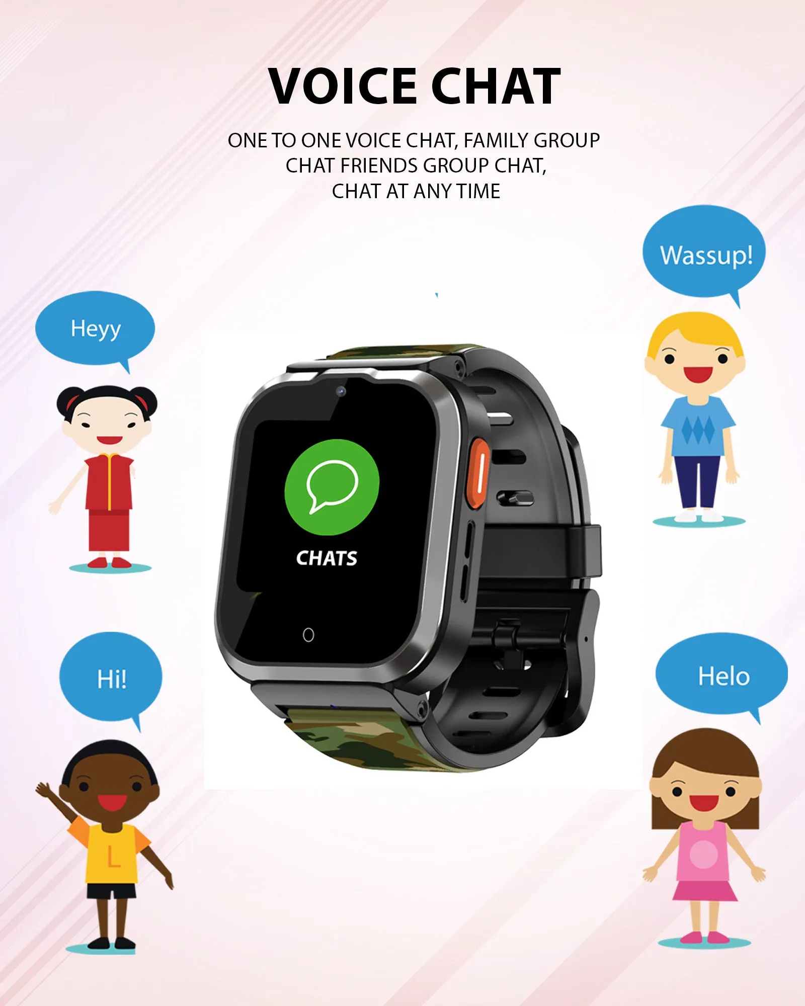 Spiky Cyclops 4g Video & Voice Calling Dewatering Waterproof Kids Smartwatch - Blue