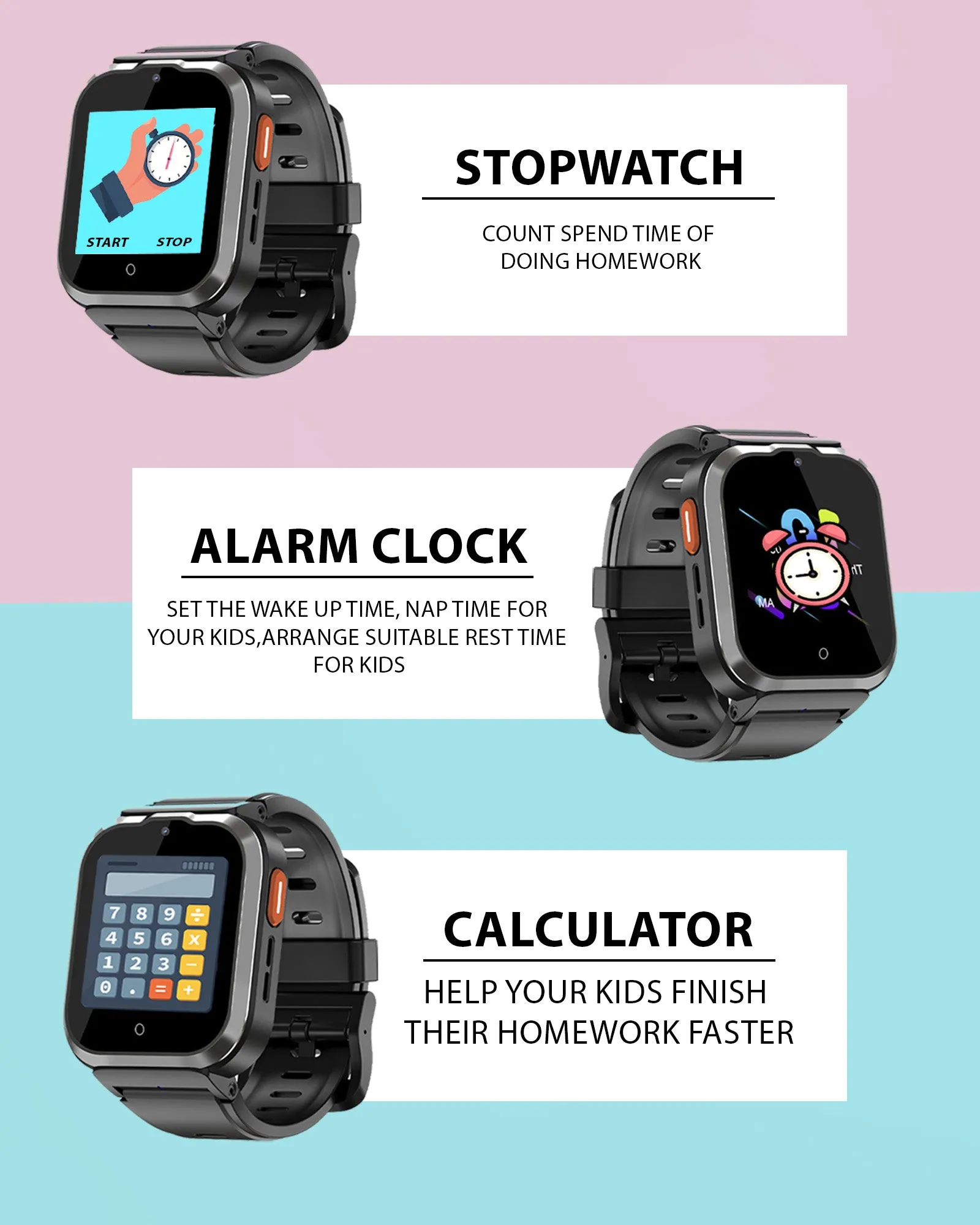 Spiky Cyclops 4g Video & Voice Calling Dewatering Waterproof Kids Smartwatch - Blue