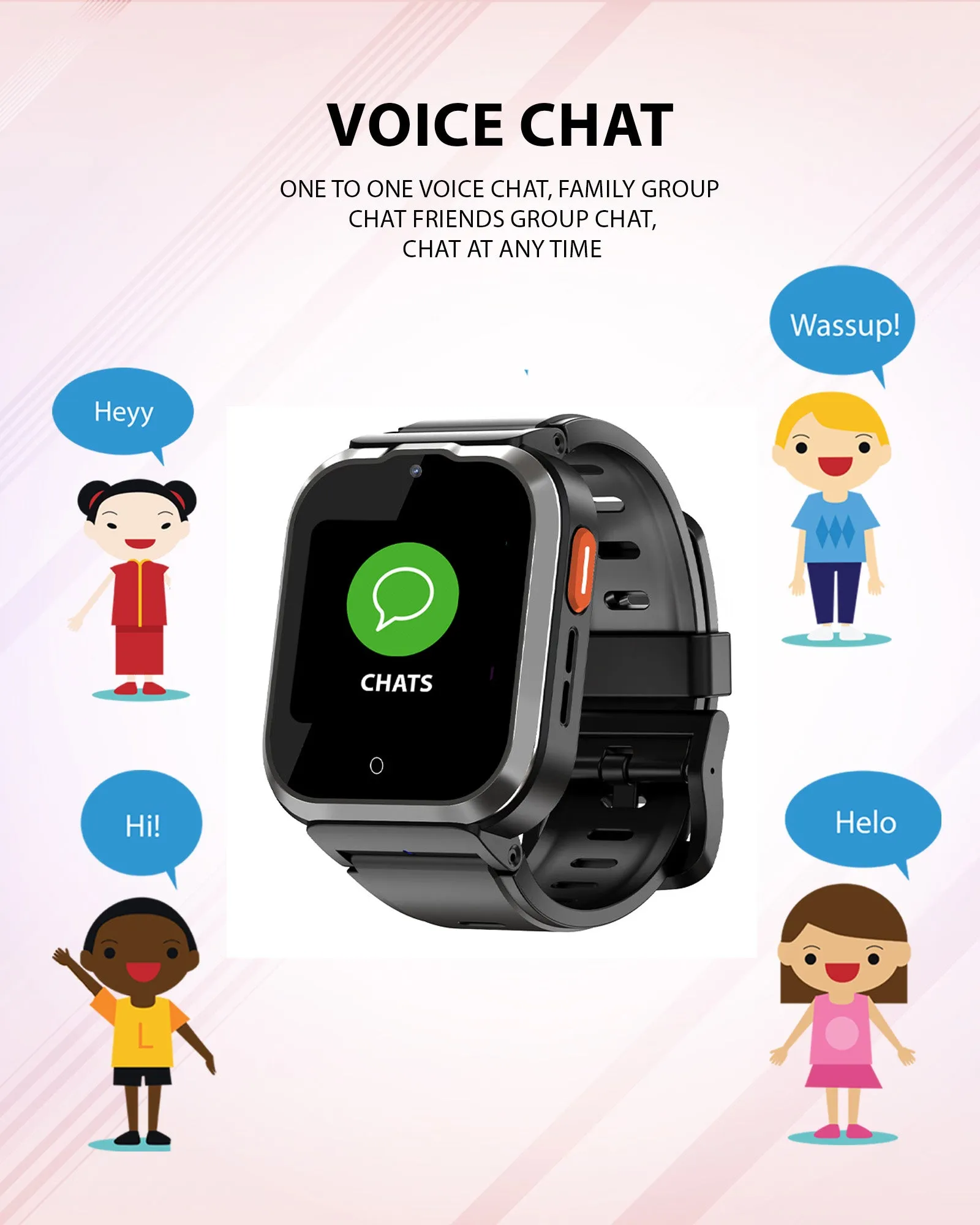 Spiky Cyclops 4g Video & Voice Calling Dewatering Waterproof Kids Smartwatch - Blue