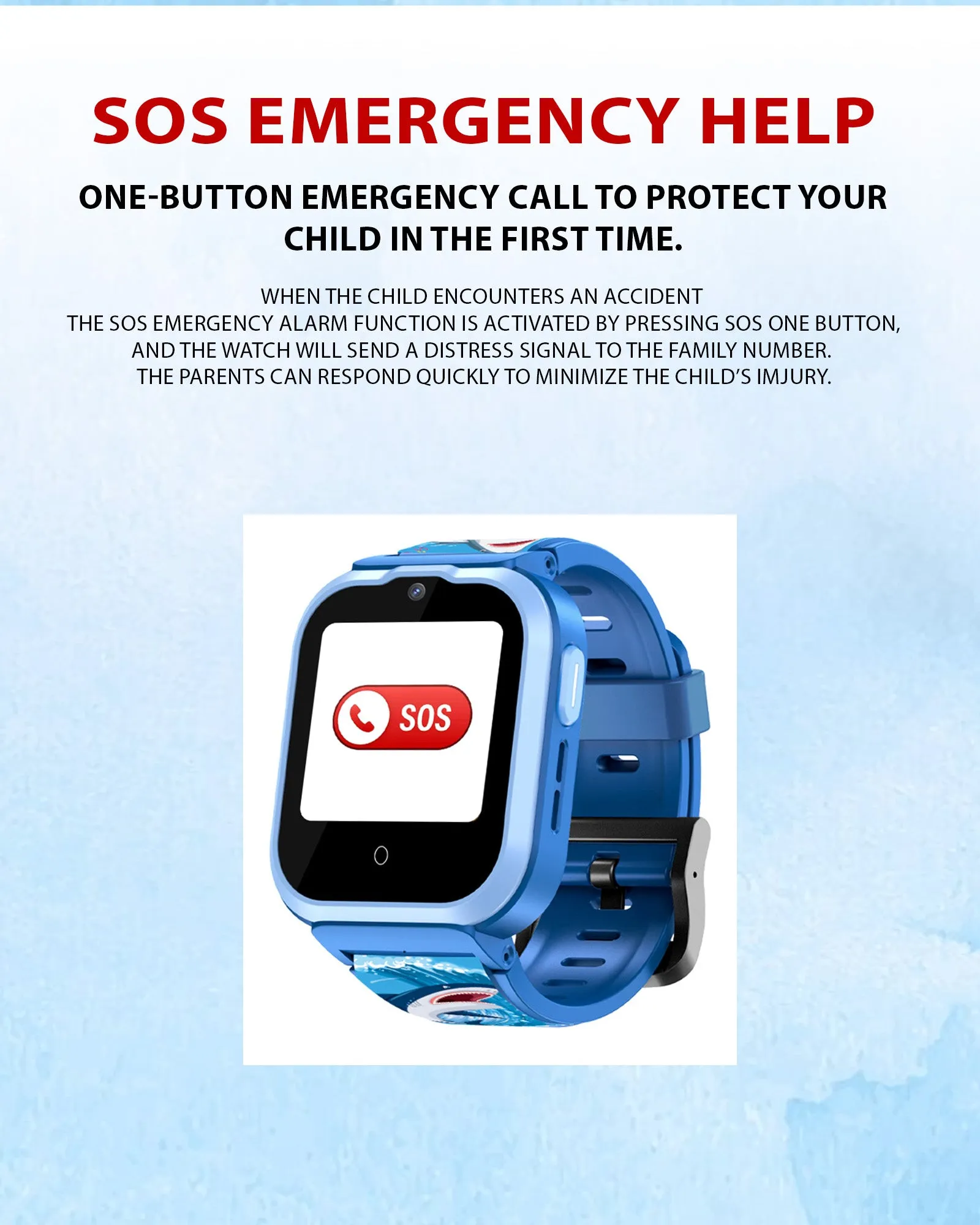 Spiky Cyclops 4g Video & Voice Calling Dewatering Waterproof Kids Smartwatch - Blue