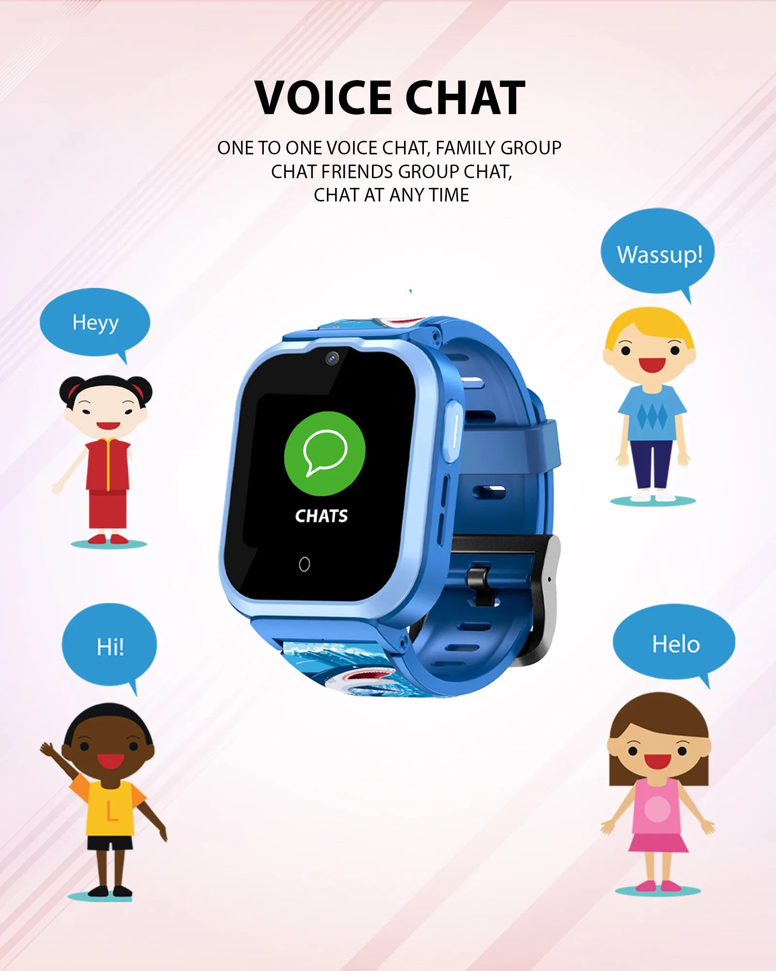 Spiky Cyclops 4g Video & Voice Calling Dewatering Waterproof Kids Smartwatch - Blue