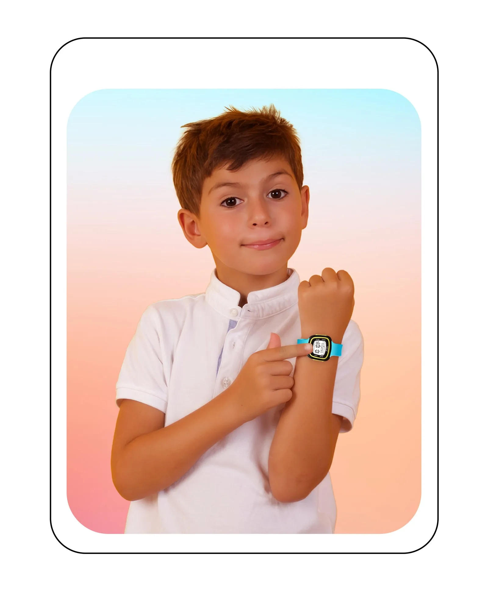 Spiky Unique Square Digital Watch for Kids - Black