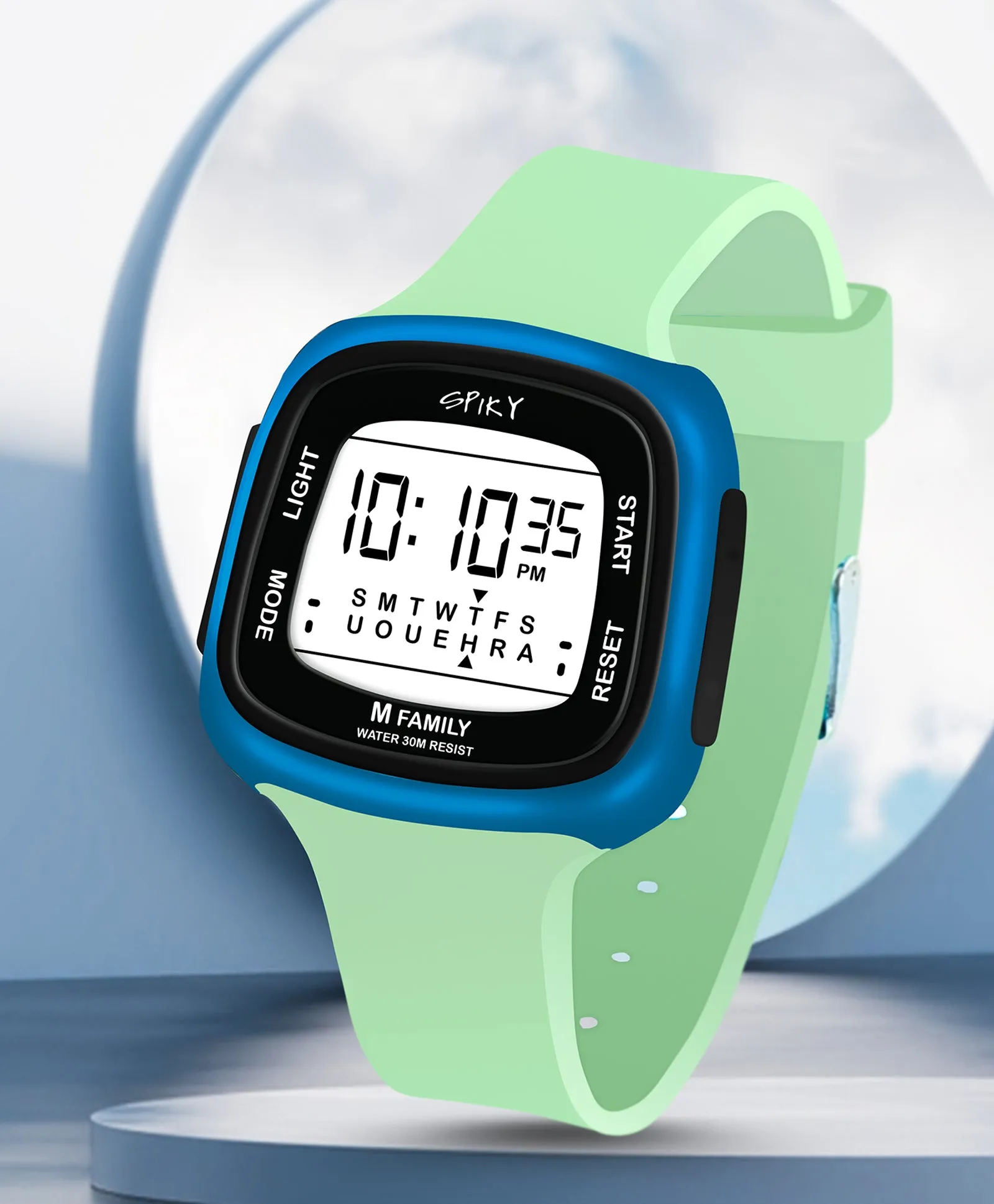 Spiky Unique Square Digital Watch for Kids - Black