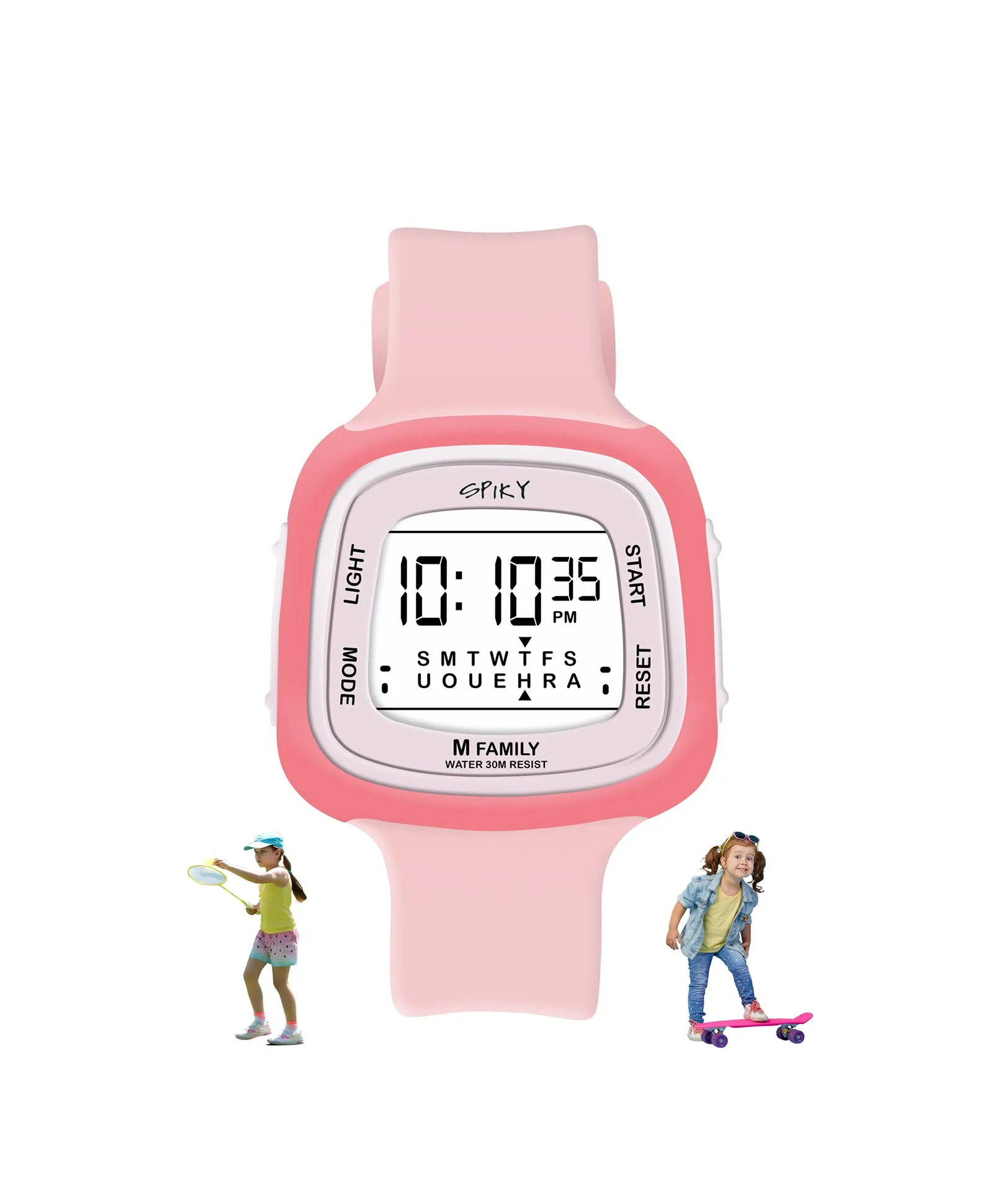Spiky Unique Square Digital Watch for Kids - Black