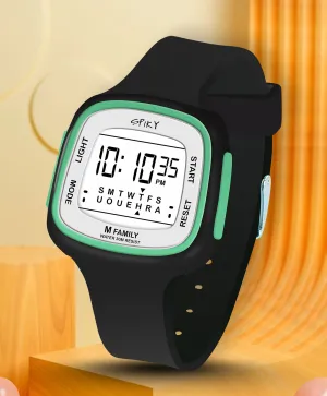 Spiky Unique Square Digital Watch for Kids - Black