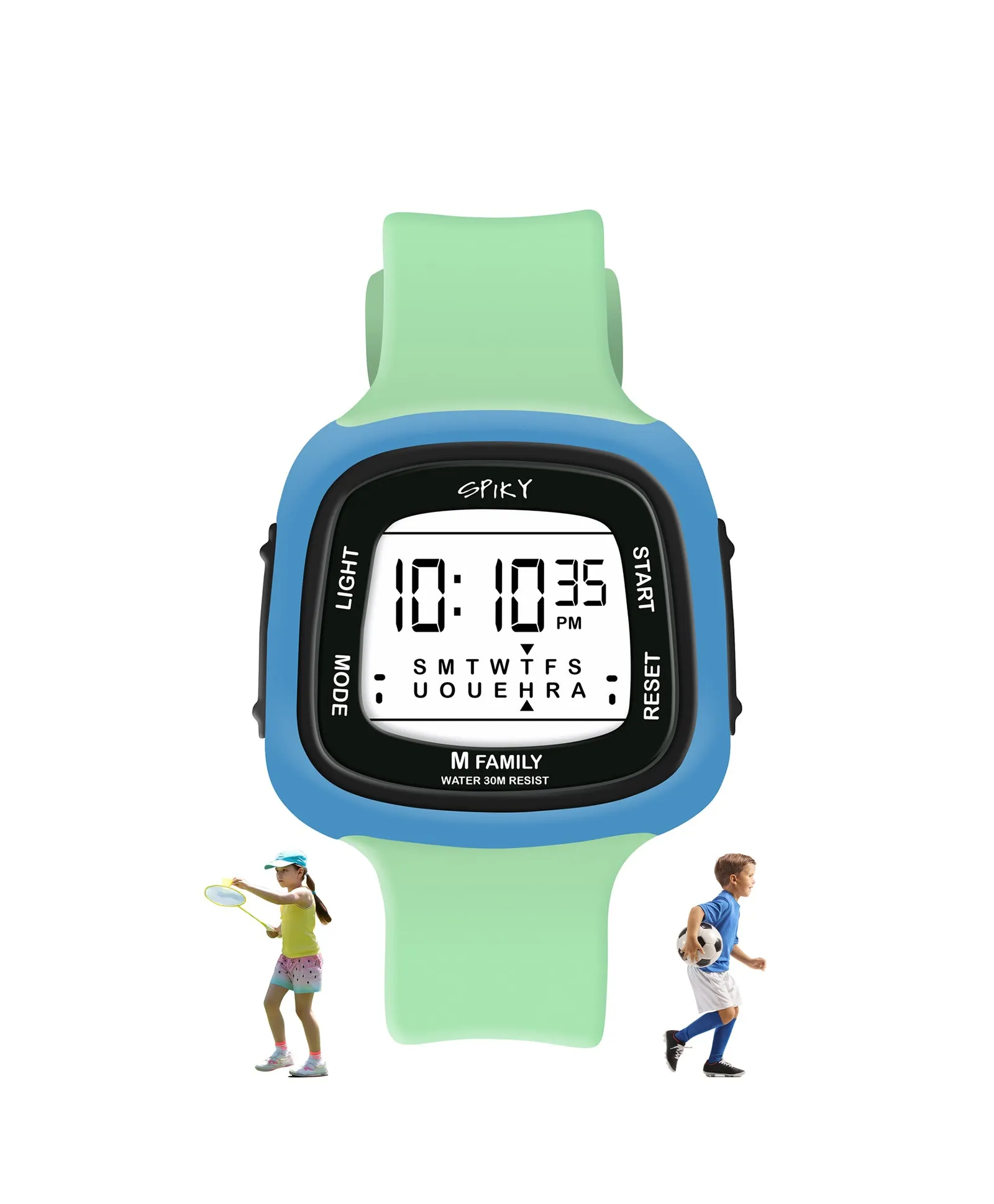 Spiky Unique Square Digital Watch for Kids - Black