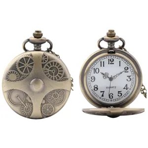 Steampunk Cog Dials Quartz Pocket Watch