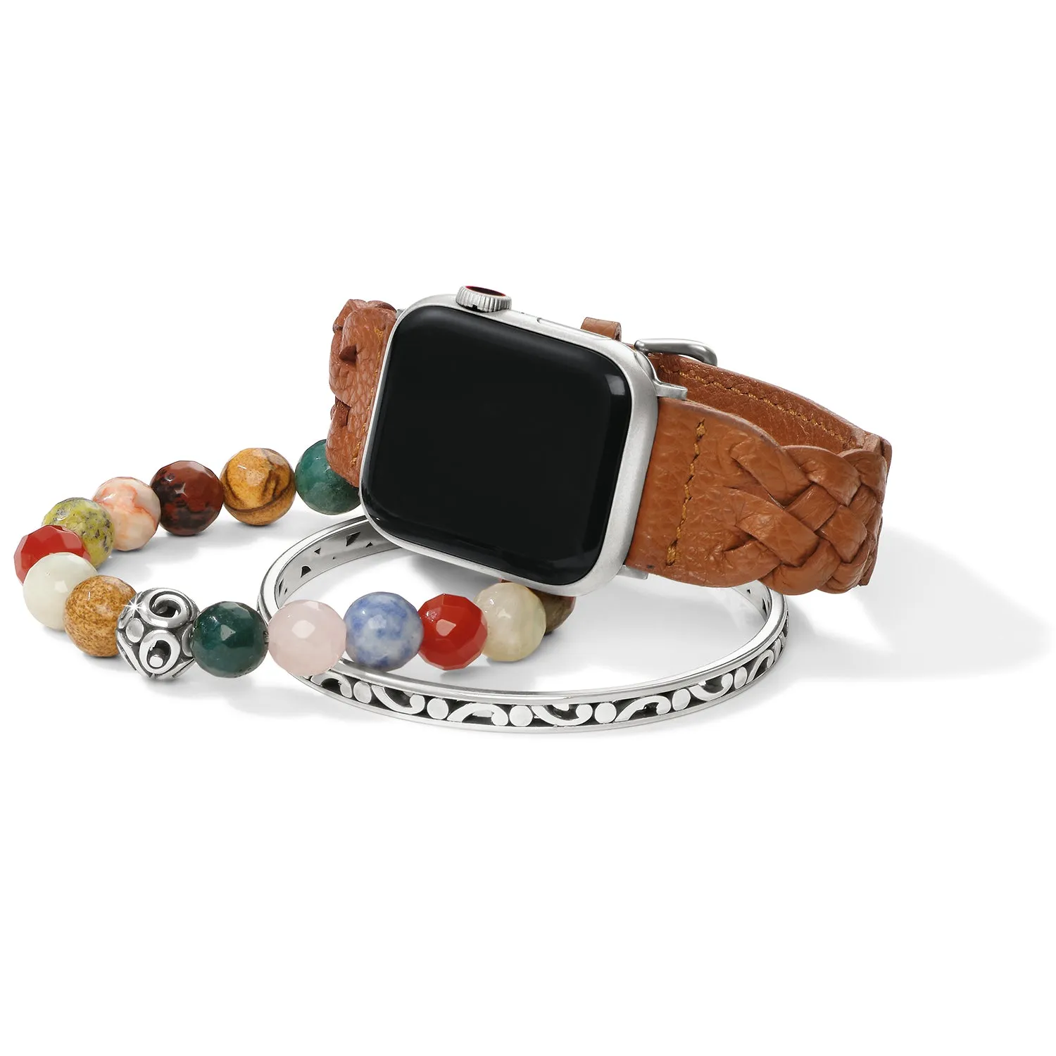 Sutton Braided Leather Watch Band Luggage
