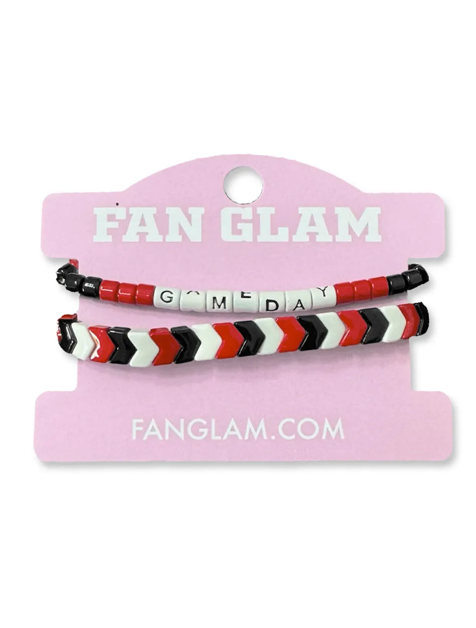 Team Color "Game Day" Chevron Enamel 2 pack Bracelets