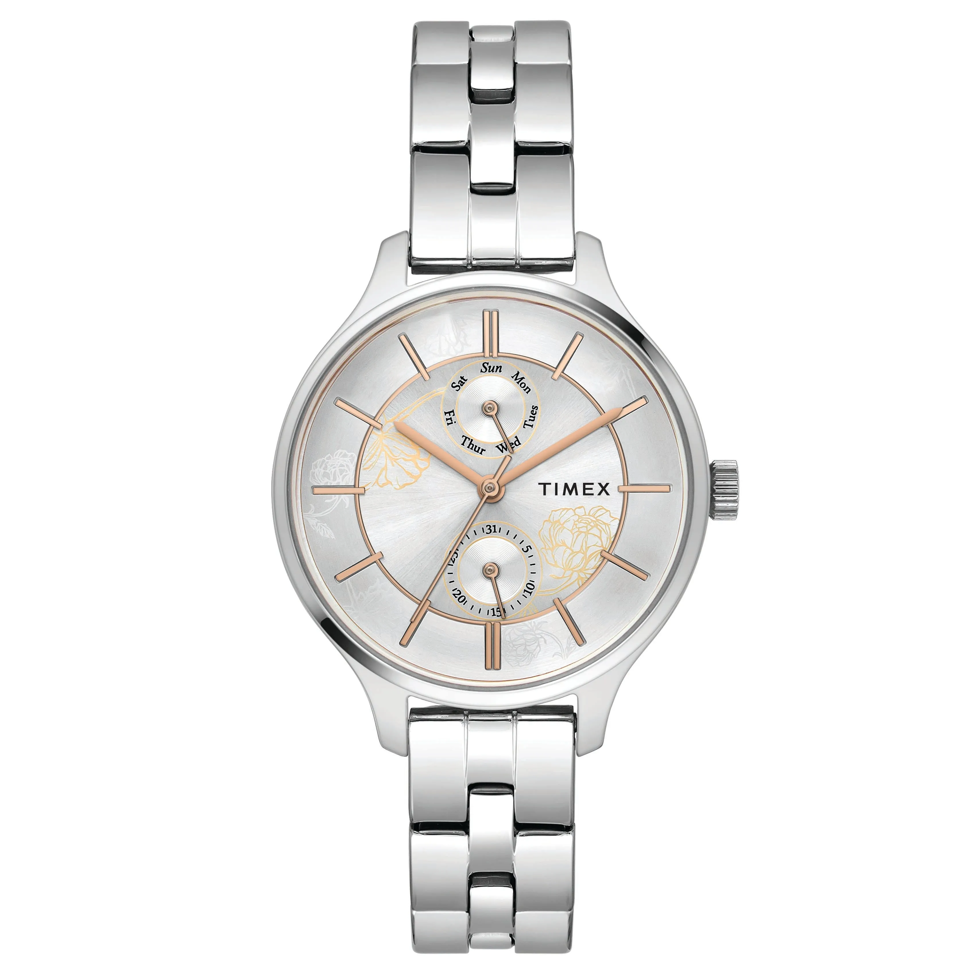 Timex Silver Dial Women Multifunction Watch - TWEL14800