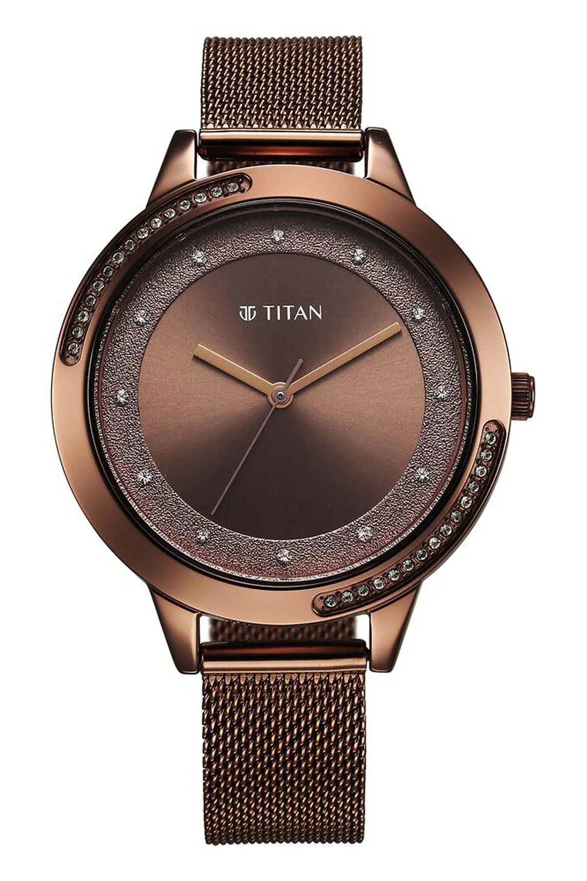 TITAN Women's Stainless Steel Mesh Strap Watch