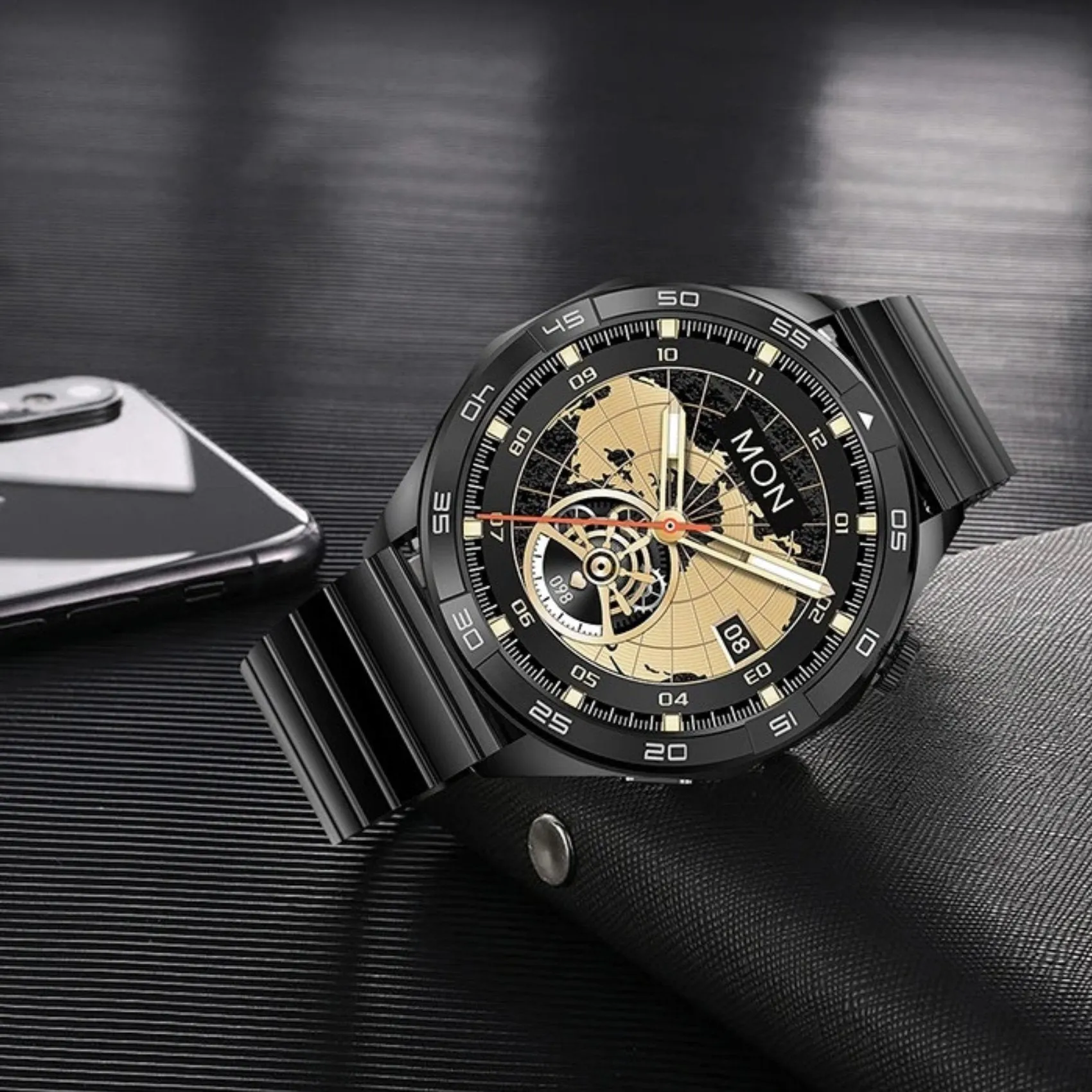 TUTT X105 Metal Case Men Smart Watch | 1.55'' Large HD Screen IP67 Tactical SmartWatch with BT Call Pedometer Sport Modes