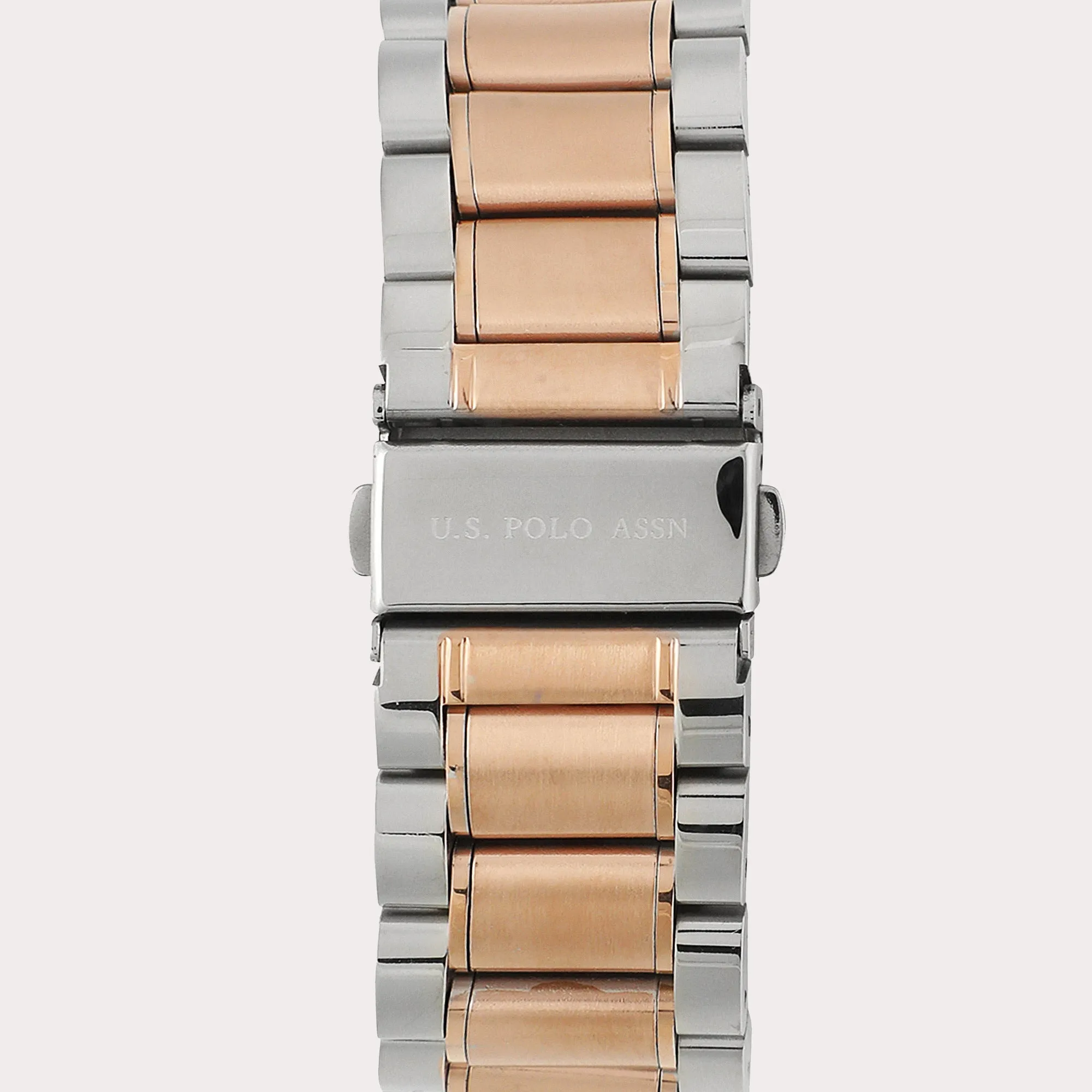 US POLO ASSN. MEN'S STAINLESS STEEL BAND & S.S. BUCKLE