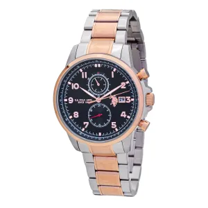 US POLO ASSN. MEN'S STAINLESS STEEL BAND & S.S. BUCKLE