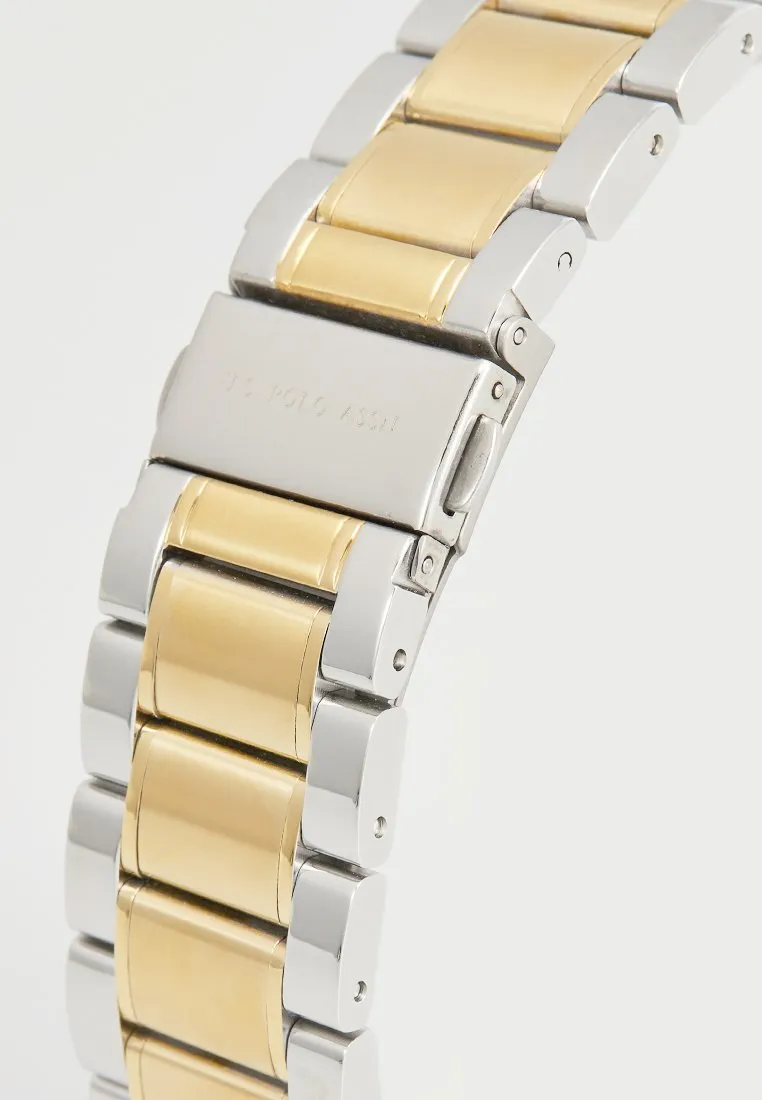 US POLO ASSN. MEN'S STAINLESS STEEL BAND & S.S. BUCKLE
