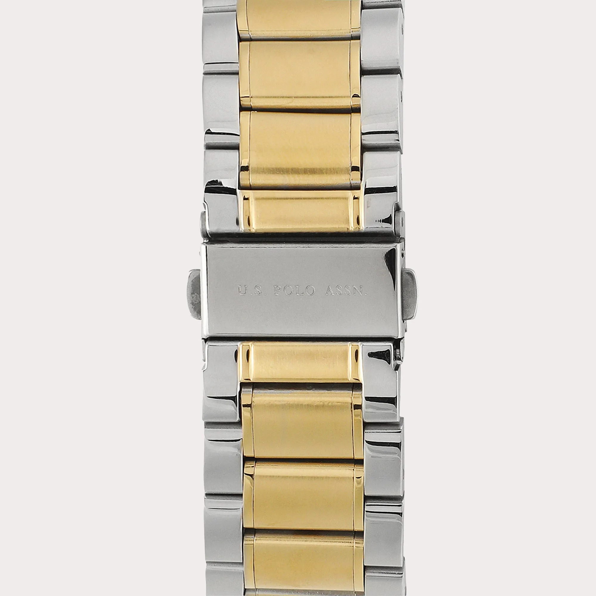 US POLO ASSN. MEN'S STAINLESS STEEL BAND & S.S. BUCKLE