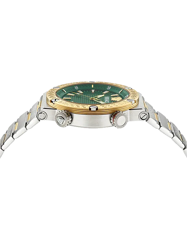 Versace Two Tone Greca Logo Diver Watch