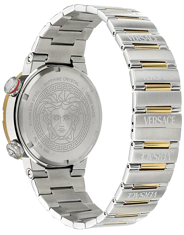 Versace Two Tone Greca Logo Diver Watch