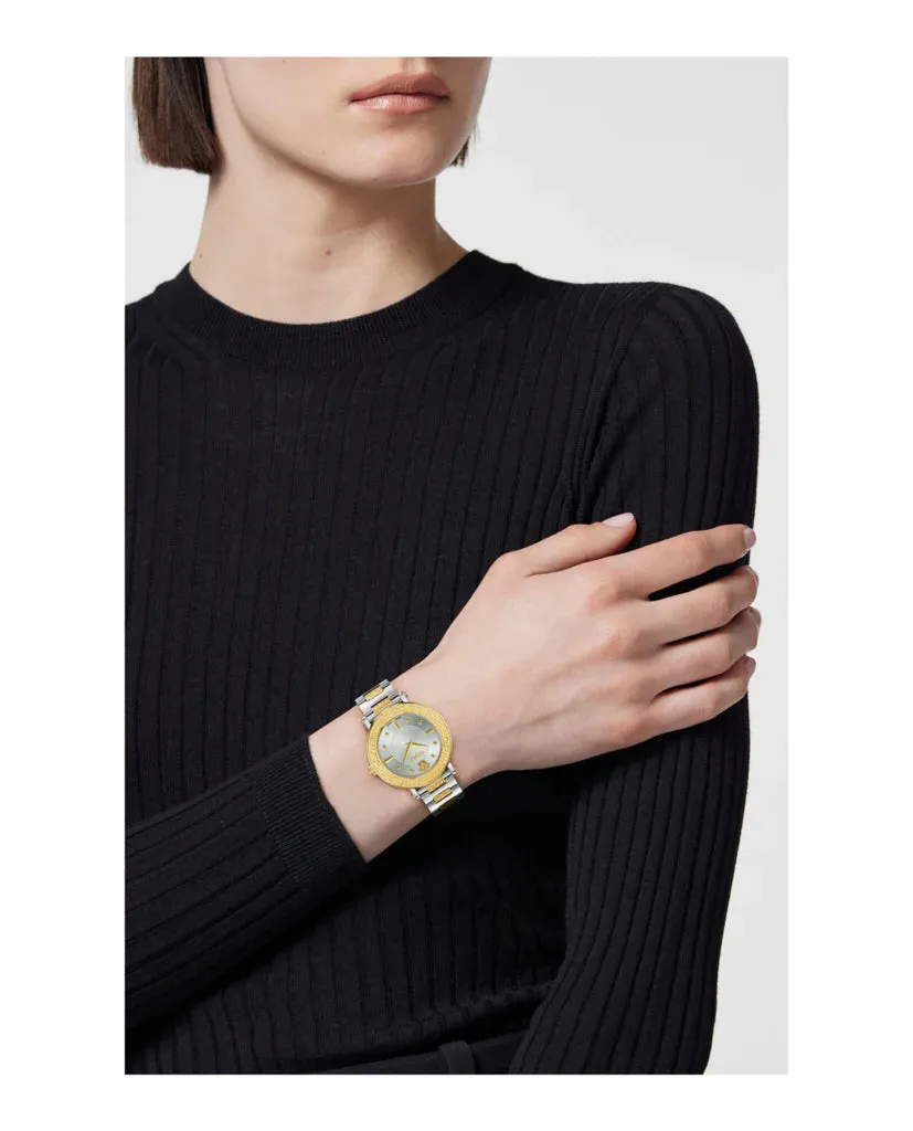 Versace Two Tone Greca Sphere Bracelet Watch