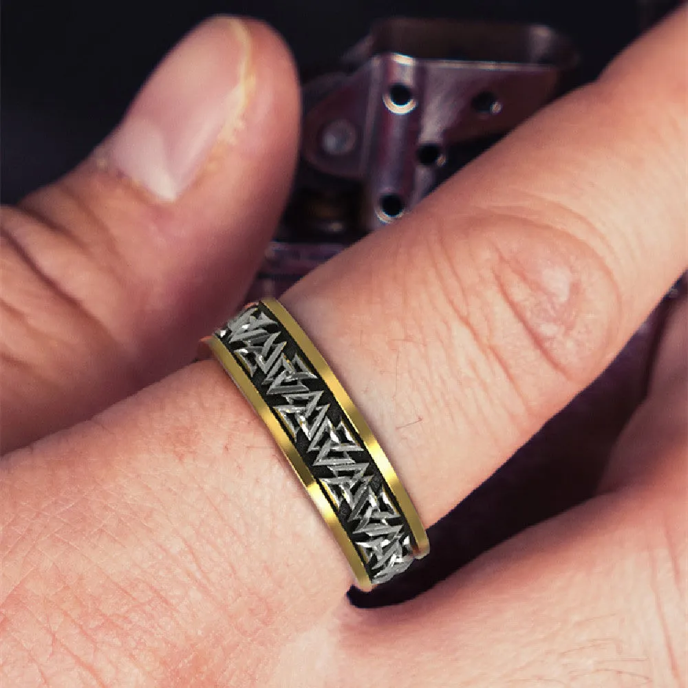 Viking Knot Silver Set Bronze Ring