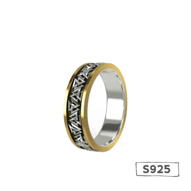 Viking Knot Silver Set Bronze Ring