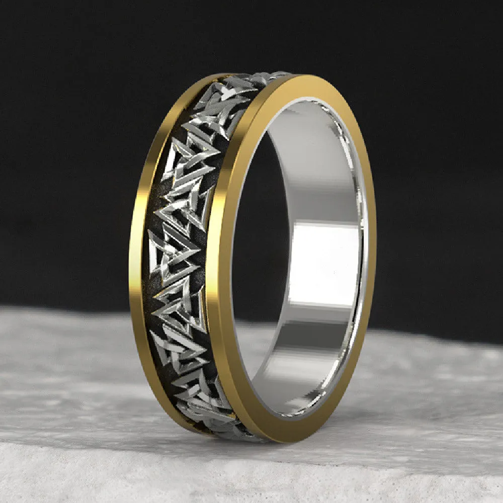 Viking Knot Silver Set Bronze Ring