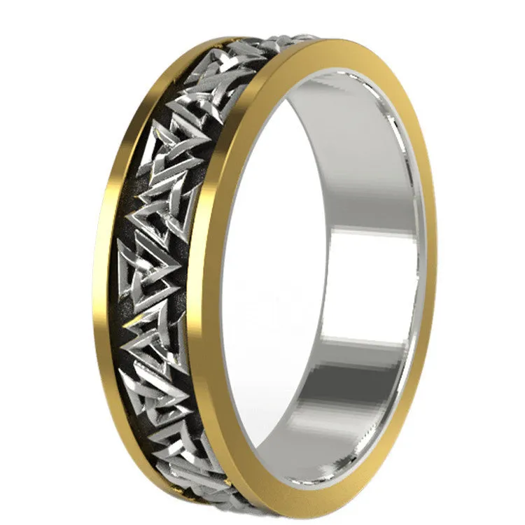 Viking Knot Silver Set Bronze Ring