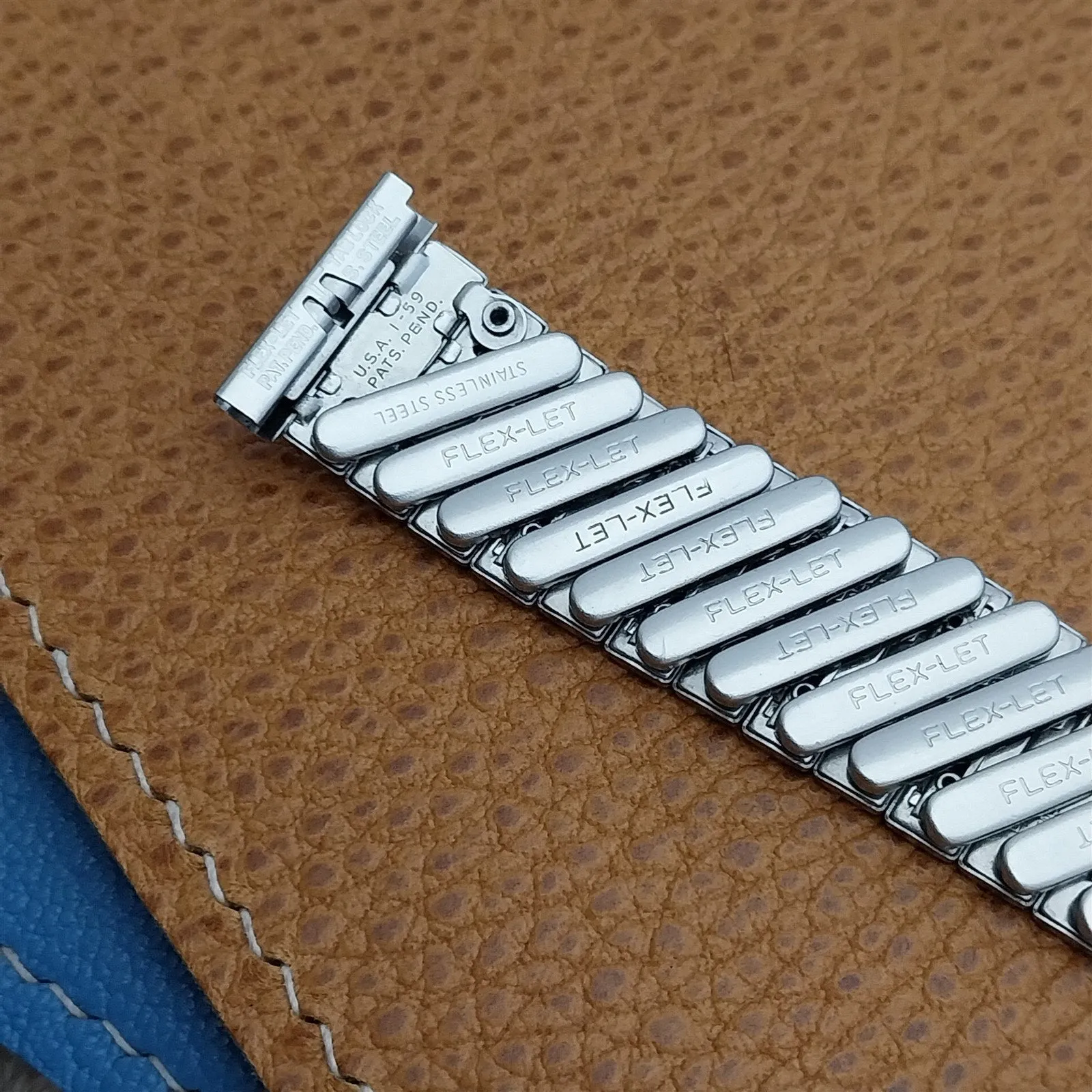 Vintage 1960 Flex-Let 17mm Stainless Steel Classic Expansion Unused Watch Band