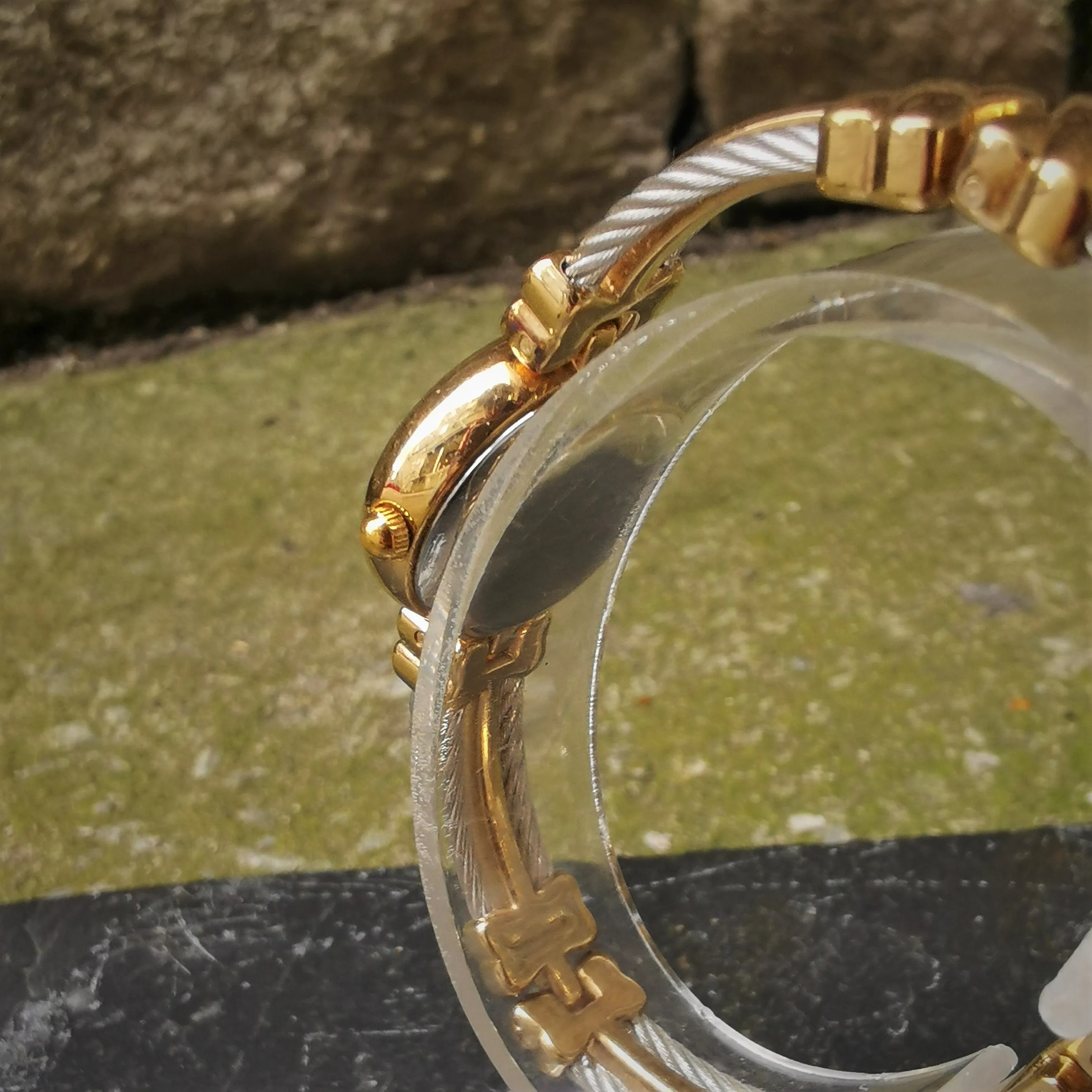 Vintage Armitron "NOW" Gold Plated Women's Quartz Watch // With Unique Steel Cable Strap