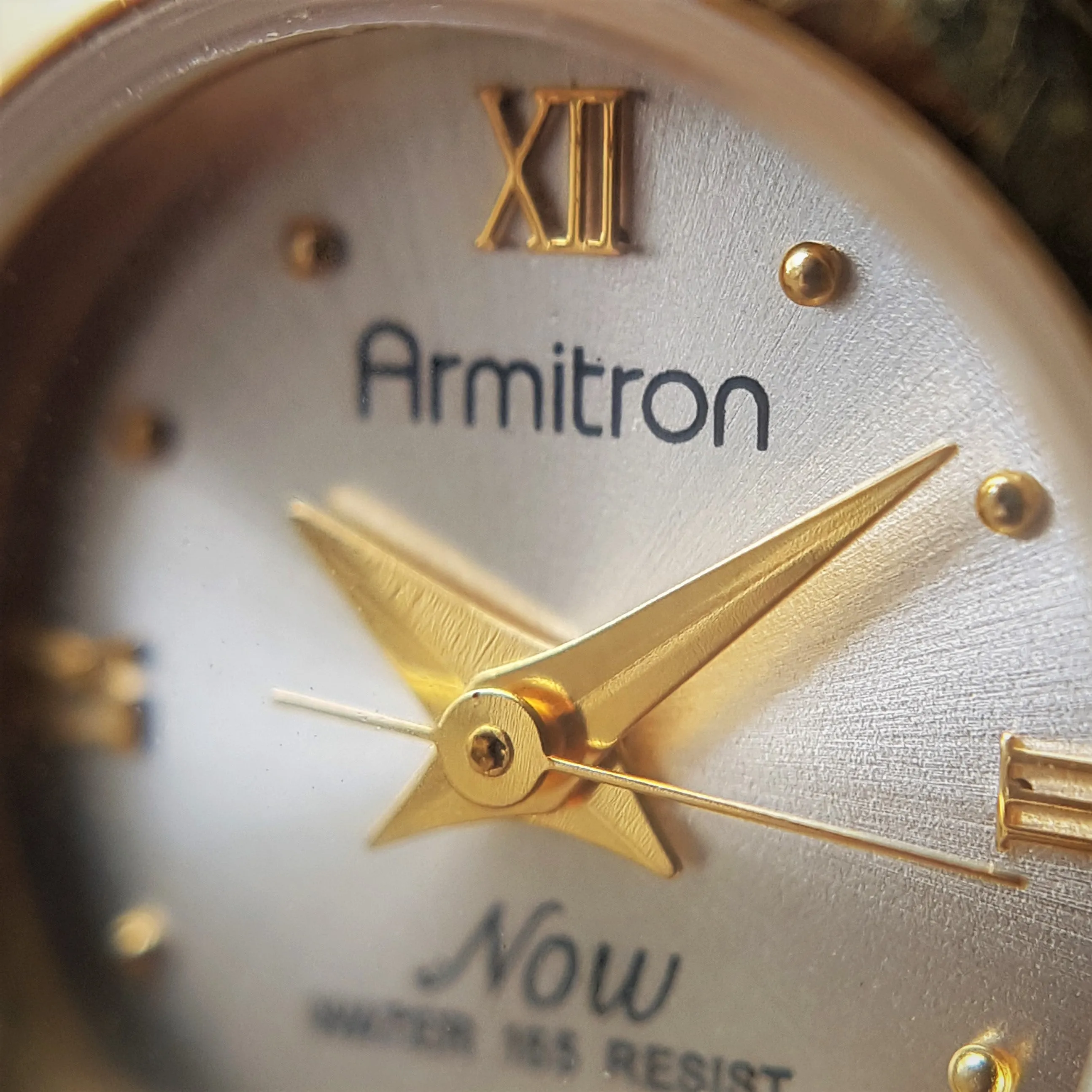 Vintage Armitron "NOW" Gold Plated Women's Quartz Watch // With Unique Steel Cable Strap